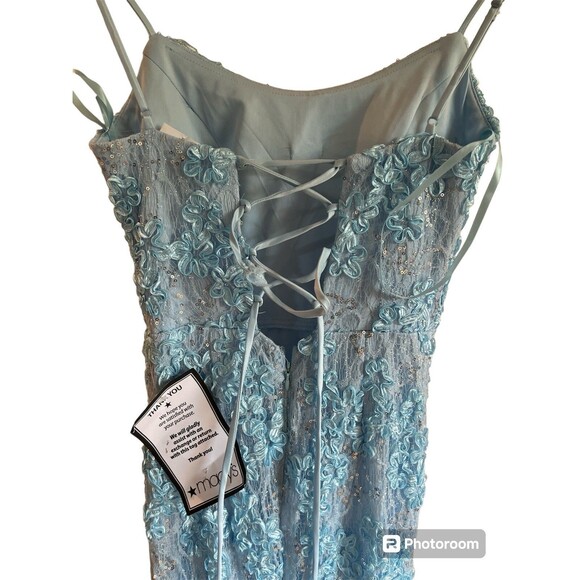 Xscape Straight-Neck Sleeveless Lace Gown, 2 - Picture 7 of 7